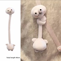 Porte-clés en peluche à col long, motif animal torsadé, style viral, mignon et maléfique, pour sac à dos, breloque, ornement, cadeau pour adolescents