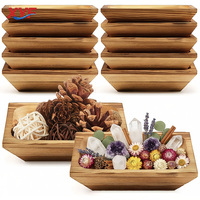 Nouveau bol à bougie d'aromathérapie en bois massif, éclairage d'ambiance, plateau à bougies parfumées, bol de rangement à trois compartiments, bougeoir