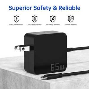 USB C 65W GAN <span class=keywords><strong>Cargador</strong></span> <span class=keywords><strong>de</strong></span> computadora portátil Tipo C Adaptador <span class=keywords><strong>de</strong></span> CA Fuente <span class=keywords><strong>de</strong></span> alimentación <span class=keywords><strong>Cargador</strong></span> <span class=keywords><strong>de</strong></span> computadora para Lenovo Dell Hp <span class=keywords><strong>Acer</strong></span> Chromebook Asus Sony - Product Image 3