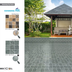 Azulejos de cerámica para piscinas de 300x300 mm con acabado brillante, 7.5 mm de grosor, azulejos de mosaico para piscinas exteriores en venta por exportador. - Product Image 3