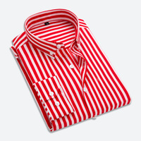Camisa de manga larga con rayas verticales grandes de otoño para hombres de estilo coreano de moda y camisa hermosa