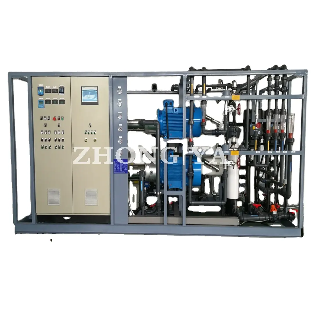 Mesin desalinasi sistem membran RO, efisiensi tinggi, braket, Filter air laut asin, tanaman perawatan pemurni