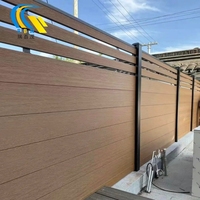 Panneaux de clôture de confidentialité en WPC résistants aux intempéries, clôture composite en bois et plastique écologique pour la cour extérieure, le jardin et la terrasse