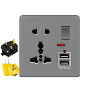 Enchufes Eléctricos Estándar Británico de Doble Salida, Puertos Tipo-C de 18W con Carga Rápida, Enchufe de Pared USB Universal para PC PANEL UK 13A