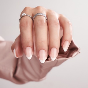 Btartbox 30pcs Short Almond Artificial Fake French <b>Nails</b> High Quality Wholesale Soft Gels French Tip Press on <b>Nails</b> <b>Set</b> - Product Image 2