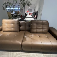 Canapé compact carré en cuir véritable, fabrication directe usine, largeur personnalisable, canapé-lit moderne avec rembourrage en éponge pour petits espaces