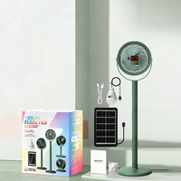 Ventilateur sur pied solaire électrique, 4 hauteurs, 5 vitesses, ventilateur vertical de circulation d'air domestique, ampoule, ventilateur sur pied rechargeable