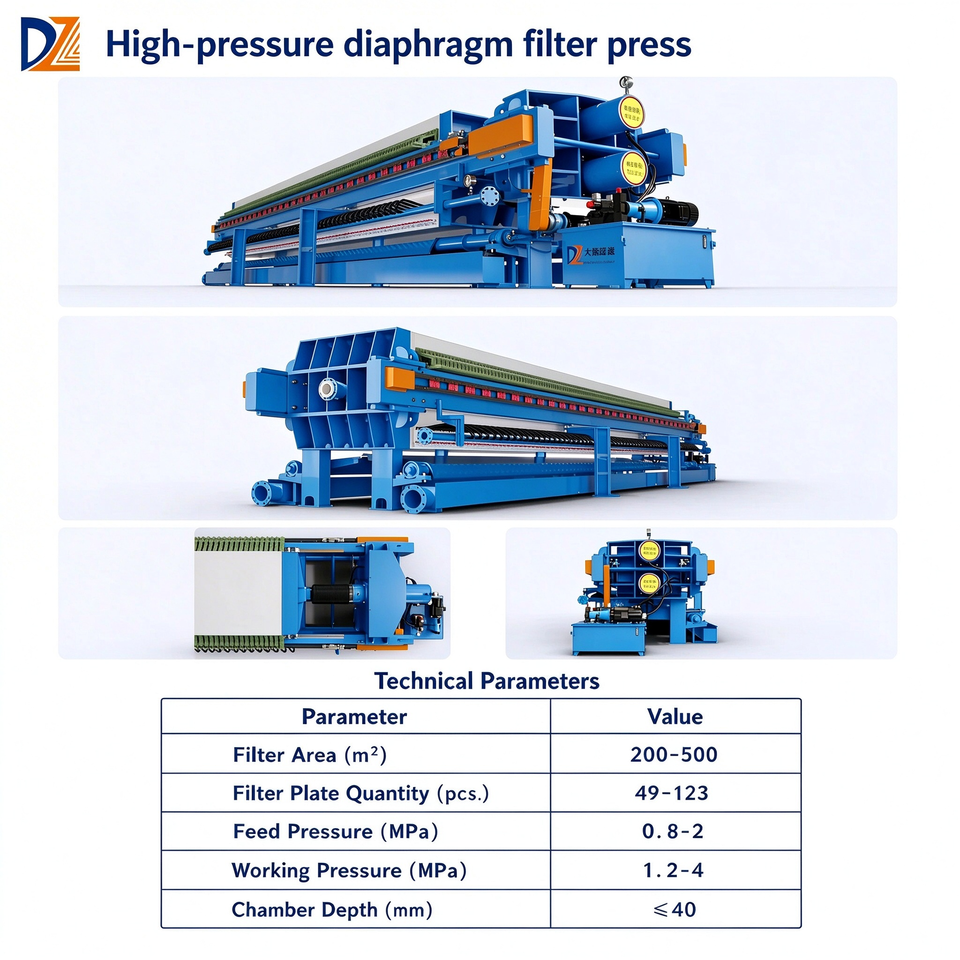 Automatic Membrane Filter Press High Pressure Filtration Equipment for ...