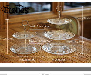 Etolies Tortenständer, Glas-Cupcake-Dessertständer mit mehrstufigem Serviertablett für Teeparty, Hochzeit - Product Image 2