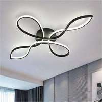 Plafonniers modernes minimalistes or noir 4 têtes plafond Led bandes lumineuses pour salon chambre