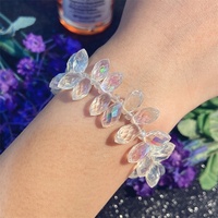 Bracelet Perlé en Cristal Transparent Multicolore Effet Arc-en-ciel pour Femme, Nouveauté Transfrontalière Mushang, Accessoire de Mode Tendance et Très Vendu