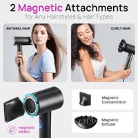 CONFU Sèche-cheveux ionique professionnel Diffuseur électrique Buse en plastique avec logo personnalisé Fonction pliante pour ménage Hôtel Voiture Voyage