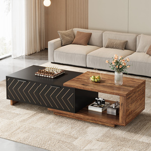 <span class=keywords><strong>Table</strong></span> basse extensible Tribesigns, longueur réglable de 42 à 65 pouces, 2 tiroirs, rangement central réversible, <span class=keywords><strong>table</strong></span> d'appoint pour salon - Product Image 5