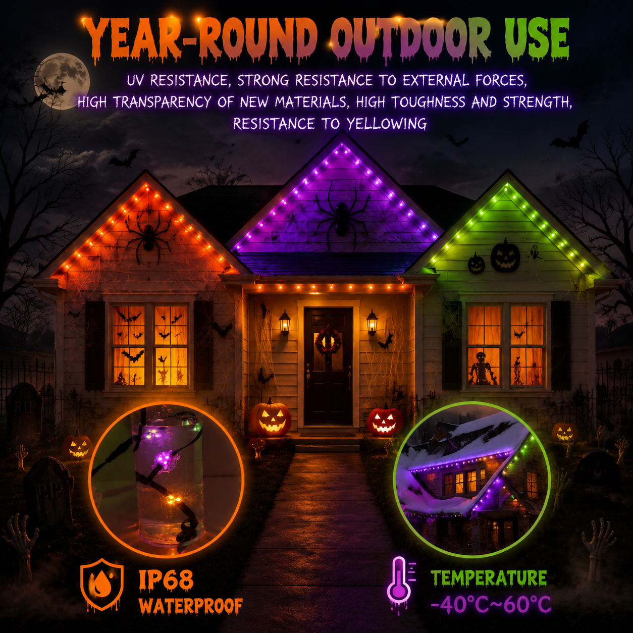 RGBW Flexible LED Mesh DC48V IP68 Outdoor Point Light Waterproof Smart App Control Halloween Building Decoration