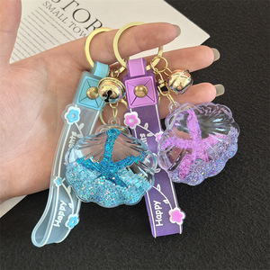 <span class=keywords><strong>Netflix</strong></span> dibujos animados <span class=keywords><strong>chica</strong></span> corazón flor de cerezo estrella de mar en aceite leche té taza botella flotante llavero estudiante mochila colgante - Product Image 3