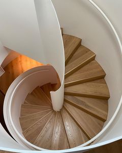 Biệt thự nội thất cầu thang cong thiết kế với đá cẩm thạch bước từ Phật Sơn cầu thang nhà cung cấp - Product Image 3