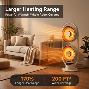 <span class=keywords><strong>Ventilateur</strong></span> Chauffant Électrique Infrarouge en Céramique Économe en Énergie avec Protection Contre la Surchauffe et la Chute, Éclairage, Autoportant, Télécommande Réglable - Product Image 4