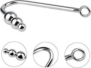 Roestvrijstalen Anale Haak Butt Plug Haak Fetisj Met 3 Verwisselbare Hartballen Anale Seksspeeltjes Voor Liefhebbers Paar Homo Lesbiennes - Product Image 4
