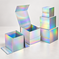 Boîte rigide magnétique pliable holographique OEM ODM, emballage plat pour économiser sur les frais de transport, boîte d'emballage personnalisée pour cadeaux et cosmétiques