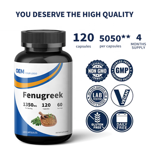 OEM Private Label Organic Vegan Fenugreek Capsules Fenugreek Extract Capsule Support Beneficial for <b>Menopause</b> Fenugreek Support - Product Image 6