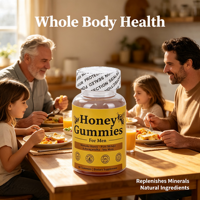 Gummies au Miel de Manuka et au Shilajit Sans Sucre Ajouté Non-OGM Améliore l'Immunité et Soutient l'Énergie Complément Alimentaire pour Adultes 60 Unités