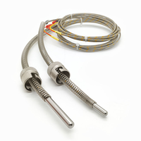 K/N/J/E/T OEM Probe Bayonet Sekrup Baja Tahan Karat dengan Pengunci Kompresi, Sensor Termokopel RTD Suhu Tinggi Pt100 PT1000