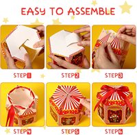 Boîte cadeau à thème carnaval, boîte à bonbons en papier cirque, décoration de fête rayée pour anniversaire, décoration de carnaval, friandise