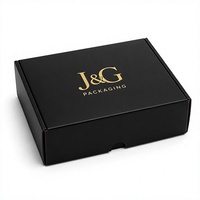Boîte d'expédition en carton ondulé noir mat personnalisée, emballage recyclable pour l'e-commerce, vêtements, abonnement, cadeau, avec logo