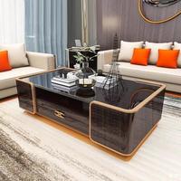 Table console de luxe italienne, meuble TV de luxe, combinaison pour salon, villa, nouvelle table basse en acier inoxydable