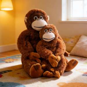 Peluche de Mono Rojo de 60 cm, Juguete de Peluche de Gorila Adorable con Brazos Largos, Peluche Suave de Mono Gorila - Product Image 1