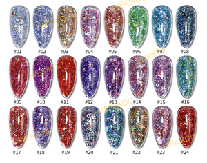 WEKIKOU Vente en gros de vernis à ongles en gel UV à <span class=keywords><strong>paillettes</strong></span> arc-en-ciel sirène, Smalto Semipermanente, gel à ongles à <span class=keywords><strong>paillettes</strong></span> semi-permanent - Product Image 6