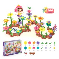 Vente chaude Creative Jouets Éducatifs Jardin Blocs De Construction DIY Construction Jouet Fleur pour Enfants Fleur Jardin Ensemble De Construction