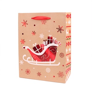 Recycled Kraft Paper Christmas Gift Bags with Flexiloop Handles and Embossing - Product Image 4
