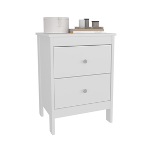 Nightstand 2 Drawers White <b>Bedside</b> <b>Storage</b> Cabinet - Product Image 5