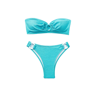 Women's Blue Push up <b>Bikini</b> 2 Piece <b>Set</b> with Letter Print Quick Dry & Breathable <b>Plus</b> <b>Size</b> Swimwear - Product Image 1