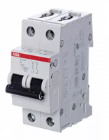 Disjoncteur miniature ABB S202-B32 32A bipolaire type B, capacité de coupure 6kA, 400V pour armoire de distribution industrielle