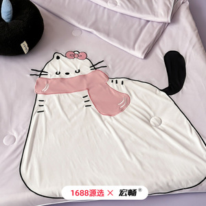 Kids Quilt Ice Silk Cooling Duvet Summer Thin 2-2.5 Jin Cartoon Applique Simple Style For Children Home Use - Product Image 3