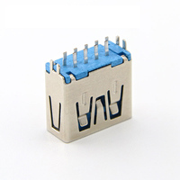 Connecteur USB 3.0 femelle 9 broches Type A avec colle bleue, connecteur à pince femelle L=11.7MM, adaptateur USB 1.0
