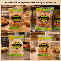 Sac d'emballage pour pain en LDPE de qualité alimentaire, transparent, refermable, résistant, étanche, pour la conservation des produits frais, sac à fermeture éclair pour boulangerie