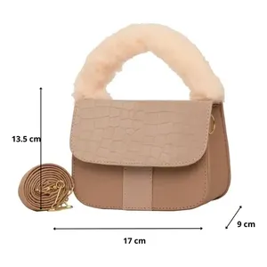 Bolso de Maquillaje Fana para Mujer, Microfibra, Cuero Sintético, Patrón de Cocodrilo, Cierre de Solapa, para Todas las Temporadas - Product Image 3