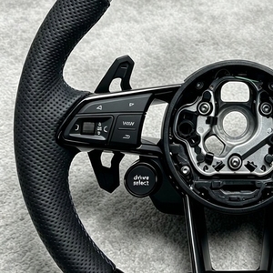 Nouveau Volant <span class=keywords><strong>S</strong></span>-<span class=keywords><strong>Line</strong></span> avec Bouton de Démarrage pour <span class=keywords><strong>Audi</strong></span> A5 A7 Q5 R8 TTRS C6 C7 S7 S4 A4 B8 RS3 SQ5 S5 B9 A6 C8 <span class=keywords><strong>A3</strong></span> - Noir Perforé - Product Image 4