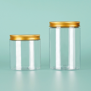 Barattolo <span class=keywords><strong>in</strong></span> <span class=keywords><strong>Plastica</strong></span> PET Personalizzato con Etichetta, Contenitore Rotondo a Bocca Larga per Biscotti, Caramelle, Alimenti, Cosmetici e Creme per la Cura della Pelle - Product Image 2