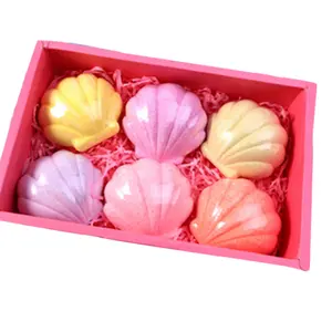 Vente chaude en forme de coquille savon organique savon fait main ensemble de savon blanchissant coloré