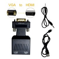 Cable Convertidor VGA a HDMI HD 1080P Plug and Play con Audio y Conectores Dorados para PC/Laptop/Monitor/TV - JustLink Stock