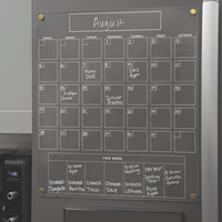 Calendrier magnétique effaçable à sec en acrylique transparent 2025 avec grille mensuelle, section de planification hebdomadaire et liste de tâches incluse