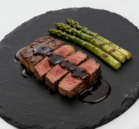 Plateau de service assiette fromage, rond en ardoise noire, plateau de service pour la vaisselle D33cm 1 pièce