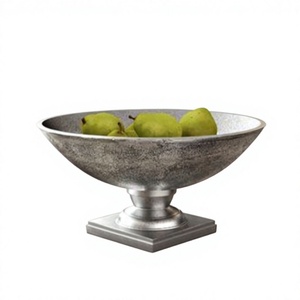 Frutero de Metal Hecho a Mano con Acabado Pulido, Diseño Vintage, Color Plateado, para Decoración del Hogar y Aperitivos, Estilo Pedestal, Tazones para Servir - Product Image 1