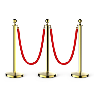 Crown Top Gold Traffic Barriers Hotel Bank VIP Crowd <strong>Queue</strong> <strong>Line</strong> Control Sign Red Carpet <strong>Stand</strong> with Velvet Ropes Barrier - Product Image 3