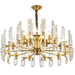 Modern All Copper Crystal Chandelier Round Multi Head <b>Led</b> <b>Lighting</b> For Living Room Dining Room Home Decor - Product Image 5