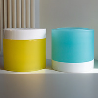 Pot à crème double paroi en PP de 200g, bleu, à paroi épaisse, flacon givré pour gommage, crème pour les mains, masque, emballage cosmétique